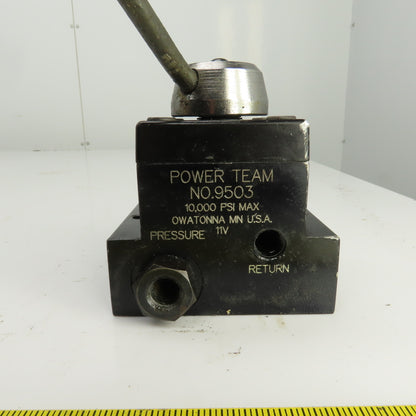 Power Team 9503 Manual Control Valve 3/4 Way 2 Position 5000PSI 1/4" NPT