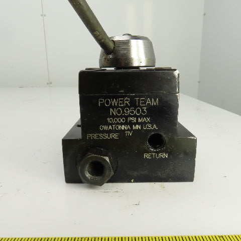 Power Team 9503 Manual Control Valve 3/4 Way 2 Position 5000PSI 1/4" NPT