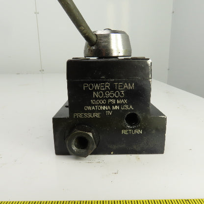 Power Team 9503 Manual Control Valve 3/4 Way 2 Position 5000PSI 1/4" NPT