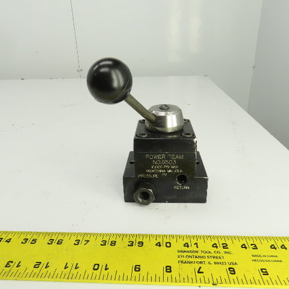Power Team 9503 Manual Control Valve 3/4 Way 2 Position 5000PSI 1/4" NPT