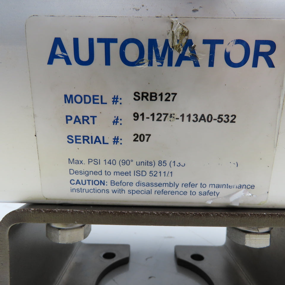 Automator SRB127 Pneumatic Valve Actuator 140 PSI 120V Coil Parts Or Repair