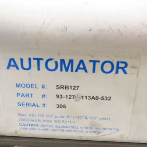 Automator SRB127 Pneumatic Valve Actuator 140 PSI 120V Coil