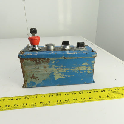 3-Button Remote Pendant Control Station 600V W/Keyed E-Stop & Potentiometer