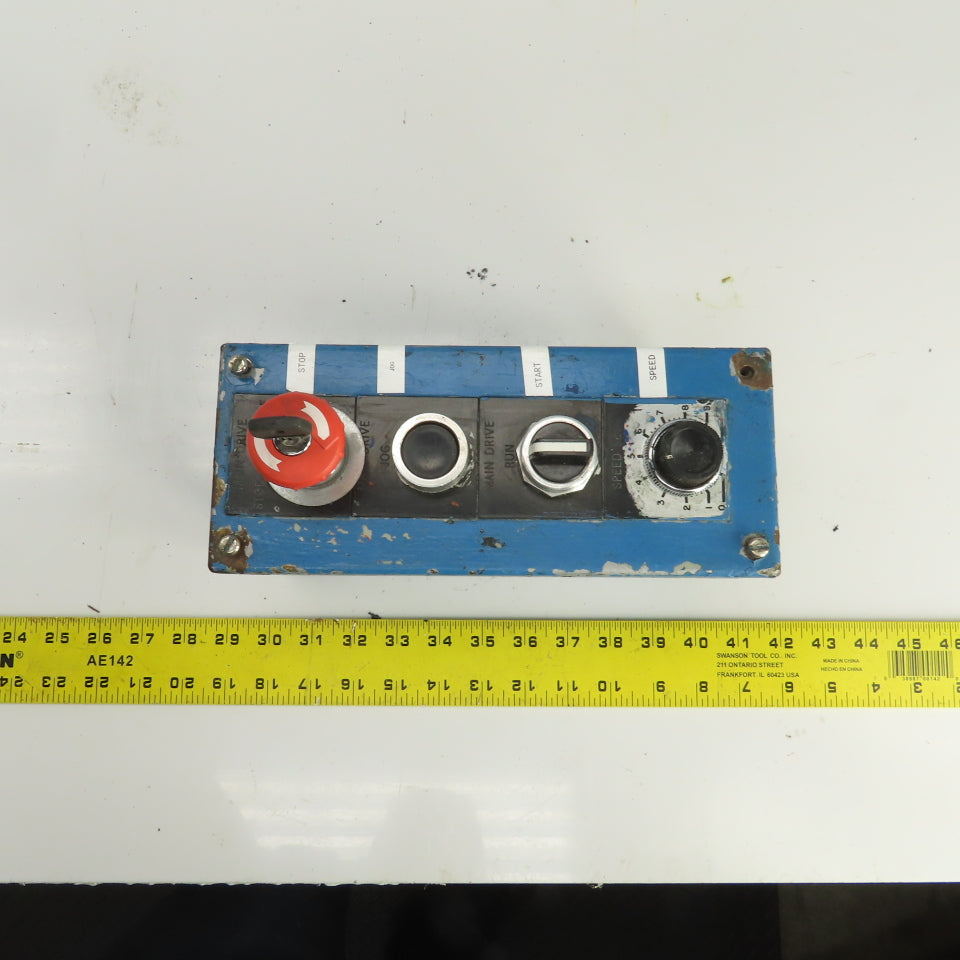3-Button Remote Pendant Control Station 600V W/Keyed E-Stop & Potentiometer