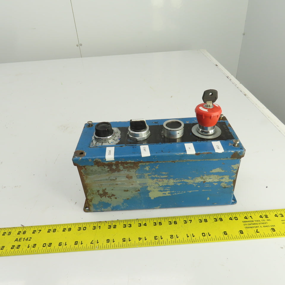 3-Button Remote Pendant Control Station 600V W/Keyed E-Stop & Potentiometer