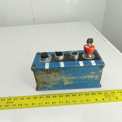 3-Button Remote Pendant Control Station 600V W/Keyed E-Stop & Potentiometer