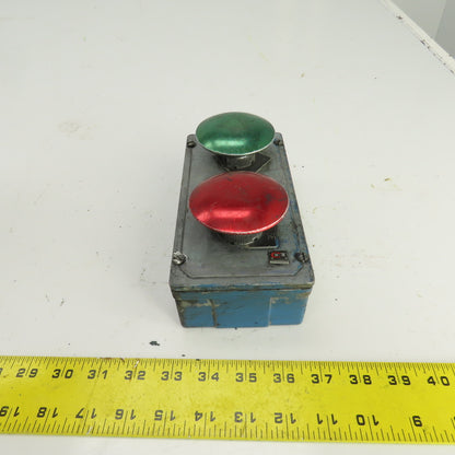 2-Button Pendant Control Station 600V Mushroom Head Momentary Contact Switches