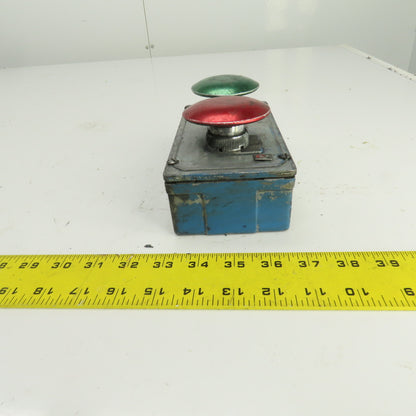 2-Button Pendant Control Station 600V Mushroom Head Momentary Contact Switches