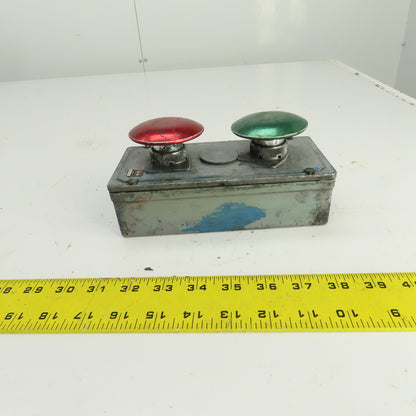 2-Button Pendant Control Station 600V Mushroom Head Momentary Contact Switches