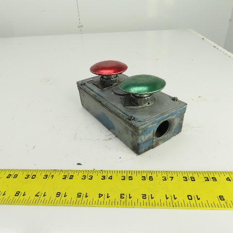 2-Button Pendant Control Station 600V Mushroom Head Momentary Contact Switches