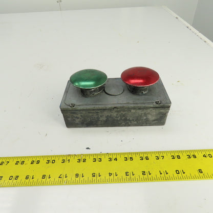 2-Button Pendant Control Station 600V Mushroom Head Momentary Contact Switches