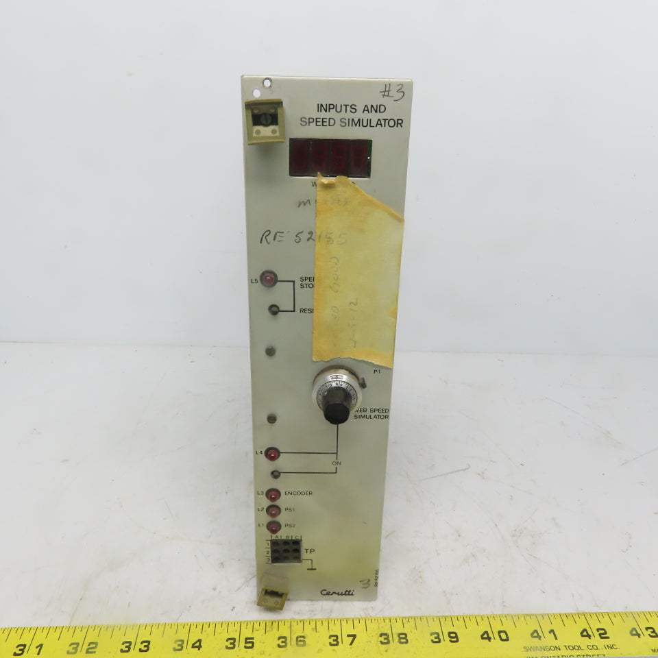 Cerutti RE52155 Inputs & Speed Simulator Circuit Board / Card