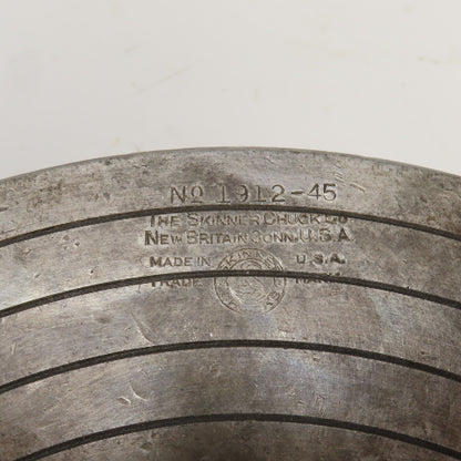 Skinner 1912-45 12" 4 Jaw Scroll Lathe Chuck D1 Mount 3" Thru Hole