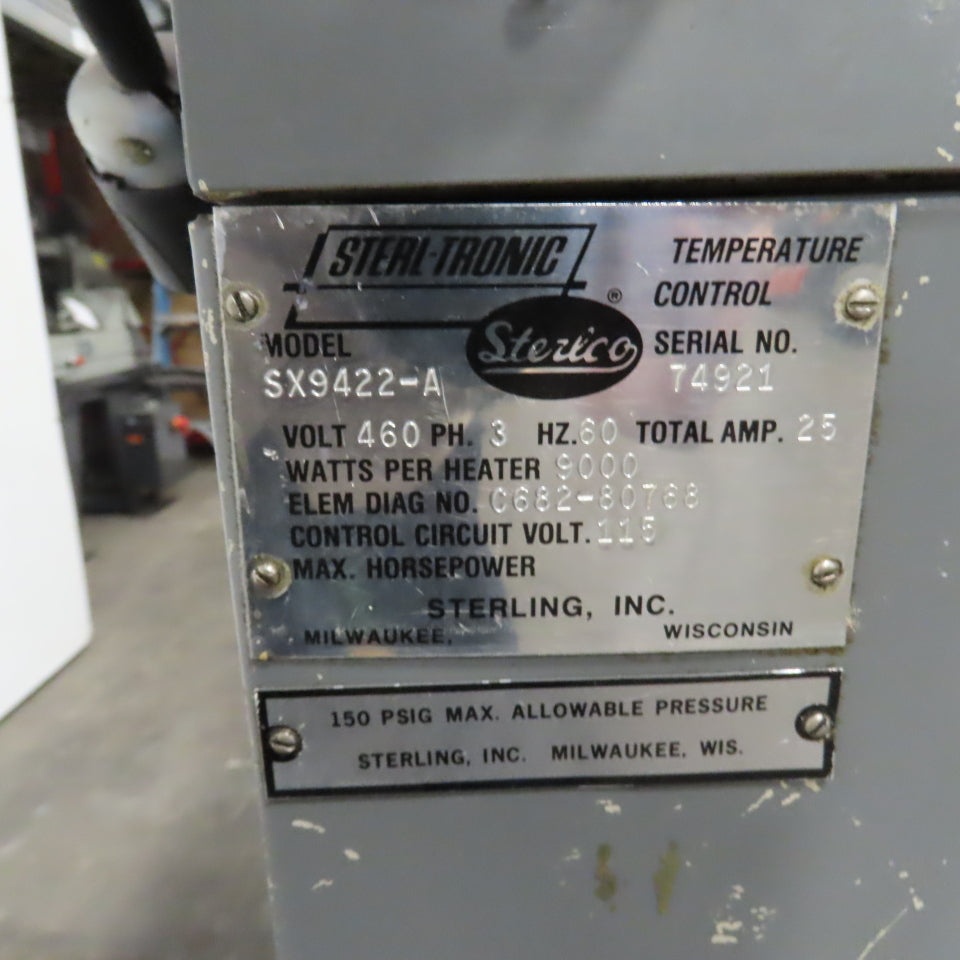 Sterl-Tronic SX9422-A 9000 Watt Dual Unit Water Temperature Controller 460V 3PH