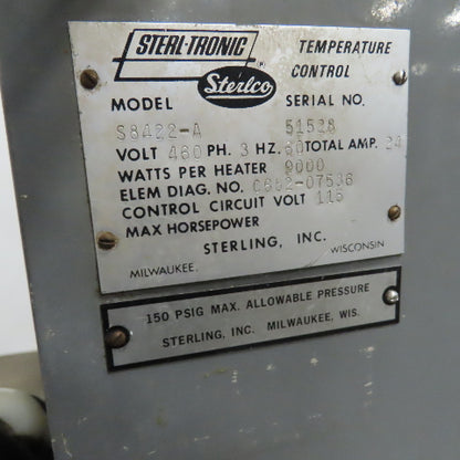 Sterl-Tronic S8422-A 9000 Watt Dual Unit Water Temperature Controller 460V 3PH