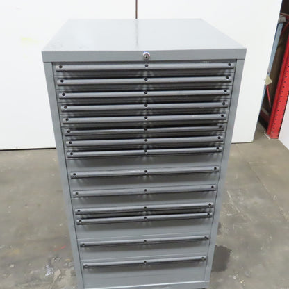14 Drawer Industrial Small Parts Tool Storage Cabinet 28" x 28" x 54" (Painted)