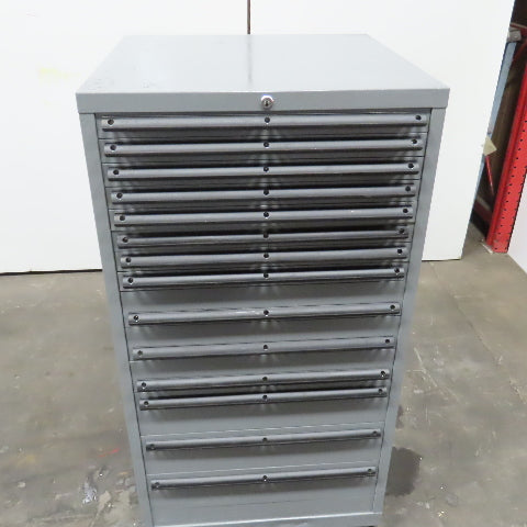 14 Drawer Industrial Small Parts Tool Storage Cabinet 28" x 28" x 54" (Painted)