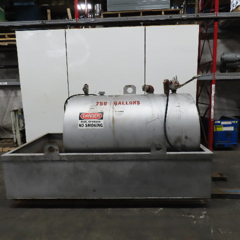 Hall Tank 750 Gallon Steel Bulk Diesel Fuel Storage Tank W/Containment System
