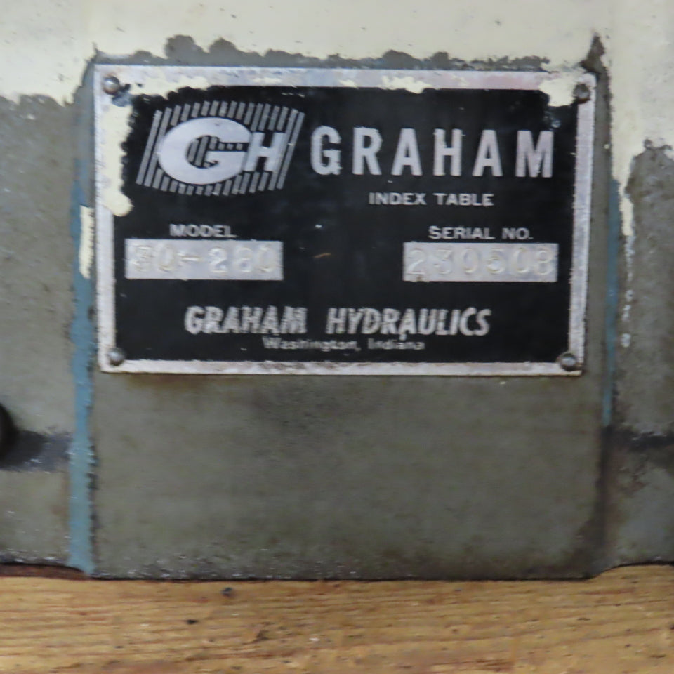 Graham 30-280 36" Hydraulic Rotary Index Turntable Positioner Table Aluminum Top