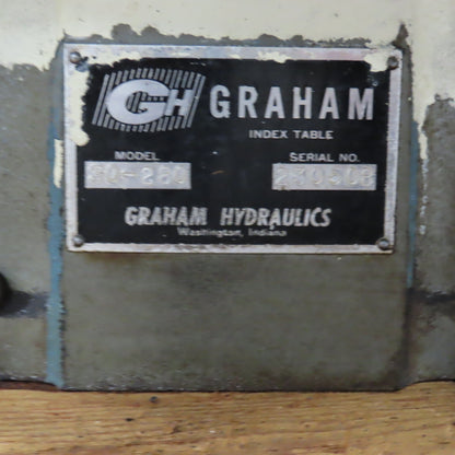 Graham 30-280 36" Hydraulic Rotary Index Turntable Positioner Table Aluminum Top