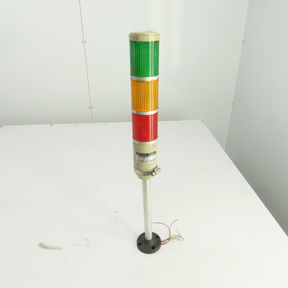 Menics MT5C3BL-RYG 3-Stack Tower Light 110-120VAC Green, Amber, Red