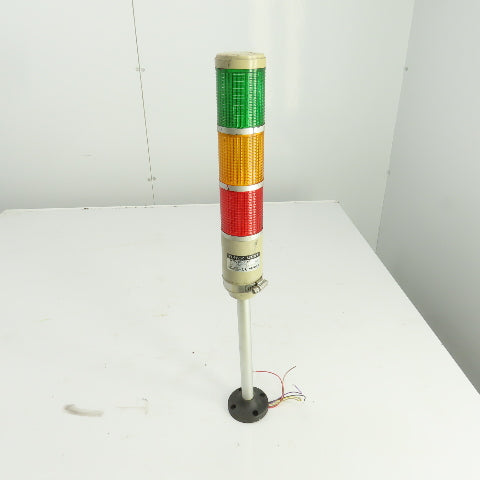 Menics MT5C3BL-RYG 3-Stack Tower Light 110-120VAC Green, Amber, Red