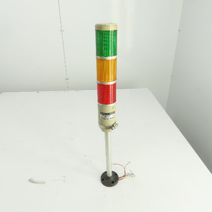 Menics MT5C3BL-RYG 3-Stack Tower Light 110-120VAC Green, Amber, Red