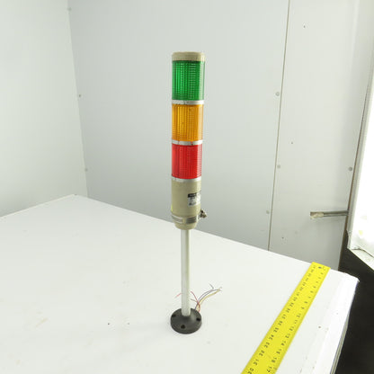 Menics MT5C3BL-RYG 3-Stack Tower Light 110-120VAC Green, Amber, Red