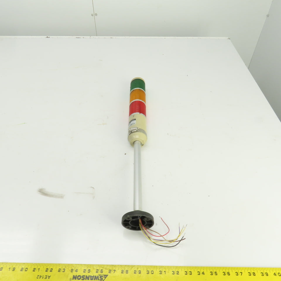 Menics MT5C3BL-RYG 3-Stack Tower Light 110-120VAC Green, Amber, Red