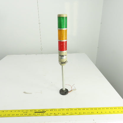 Menics MT5C3BL-RYG 3-Stack Tower Light 110-120VAC Green, Amber, Red