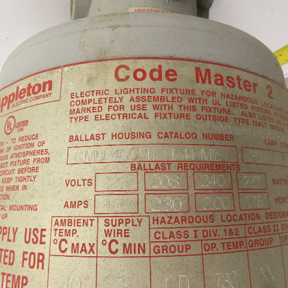 Appleton CMBP400MT Code Master 2 Hazardous Location Light 400W 120/208/240/277V