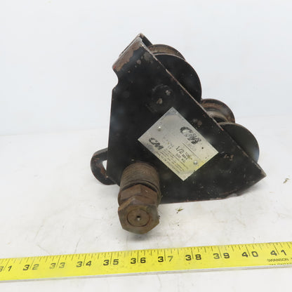 CM Series 633 1/2 Ton Push/Pull Ball Bearing Hoist Beam Trolley 2-1/2" to 5-5/8"