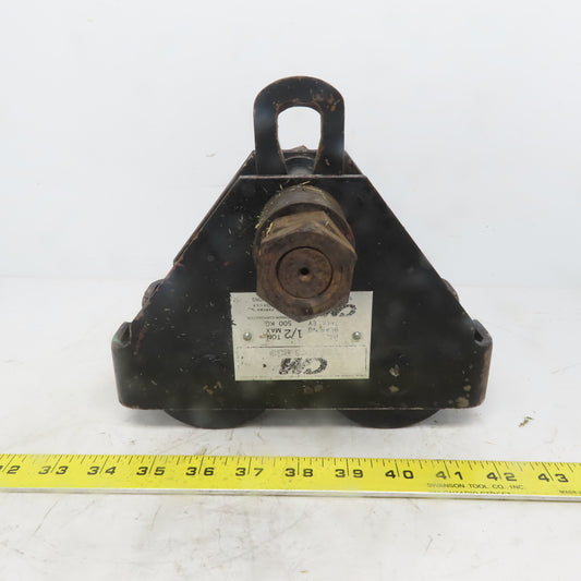 CM Series 633 1/2 Ton Push/Pull Ball Bearing Hoist Beam Trolley 2-1/2" to 5-5/8"