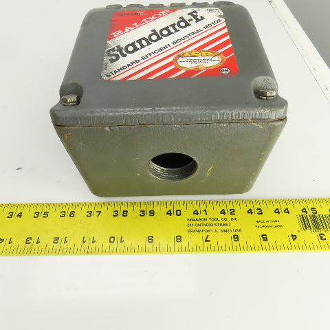 Baldor Standard-E Electric Motor Terminal Conduit Box Peckerhead 7.5" x 6.5"