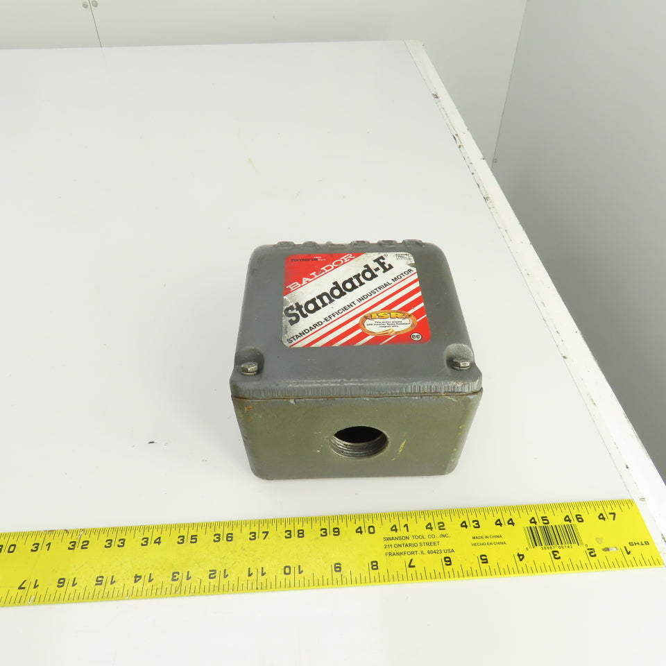 Baldor Standard-E Electric Motor Terminal Conduit Box Peckerhead 7.5" x 6.5"