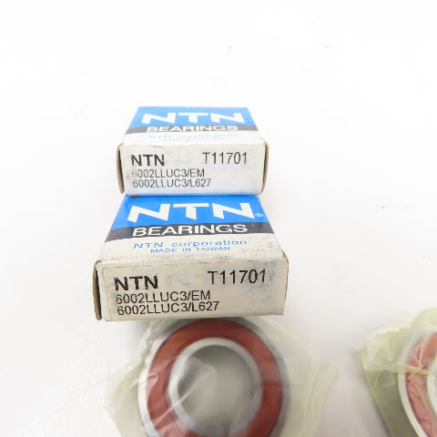 NTN T11701 6002LLUC3/EM Radial Ball Bearing 32x15x9mm Lot Of 2