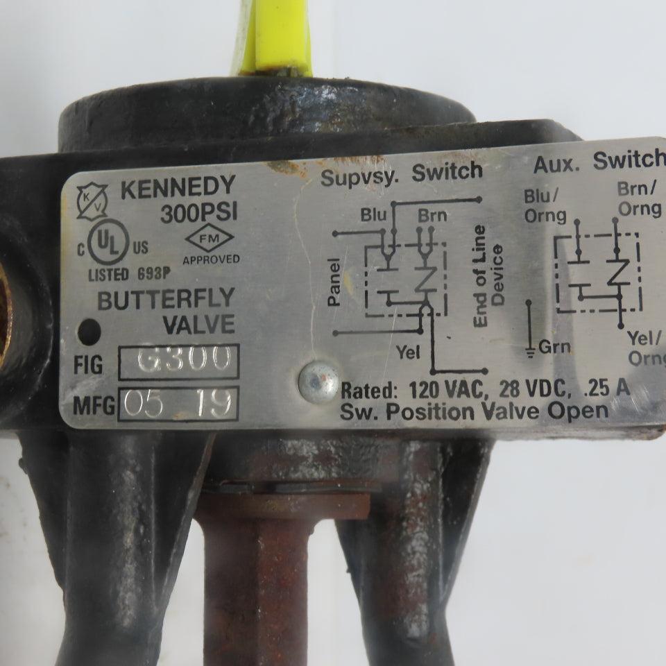 Kennedy Fig. G300 6" 300 PSI Butterfly Valve W/Integrated Gear Switch 120V 25VDC