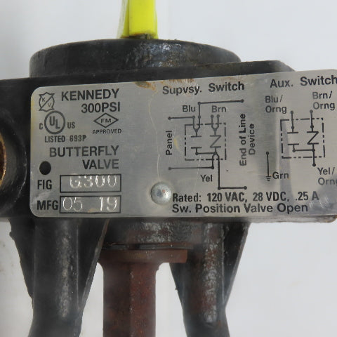 Kennedy Fig. G300 6" 300 PSI Butterfly Valve W/Integrated Gear Switch 120V 25VDC