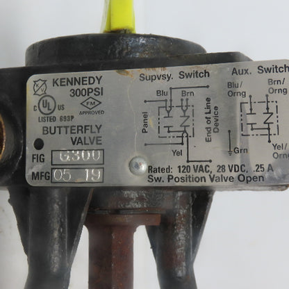 Kennedy Fig. G300 6" 300 PSI Butterfly Valve W/Integrated Gear Switch 120V 25VDC