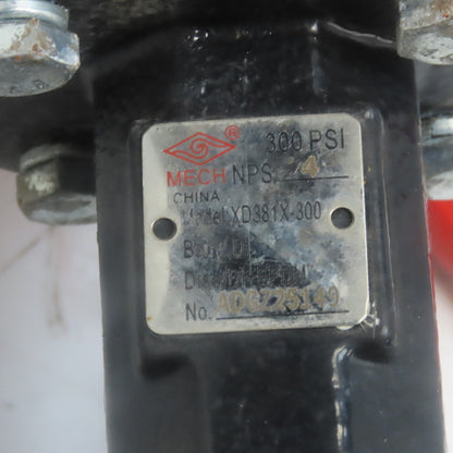 Mech XD381X-300 4" Fire Protection Butterfly Valve W/Integrated Gear Switch