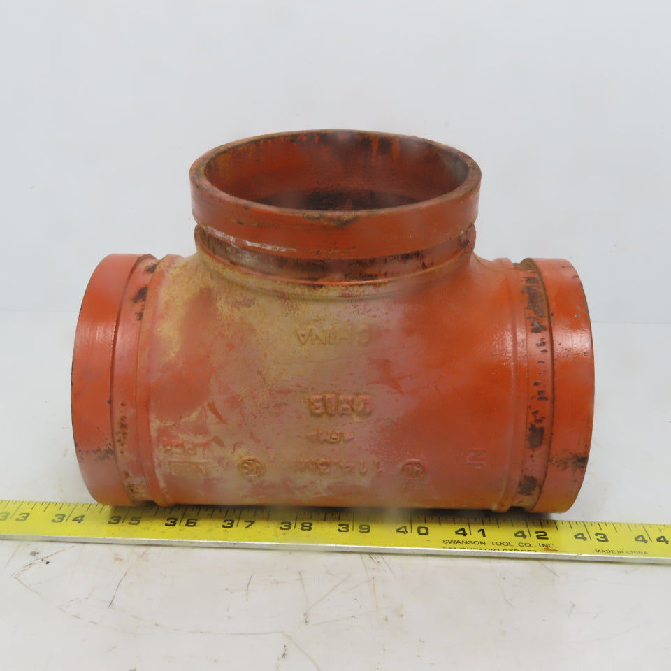 SPF ST1 4" Ductile Iron 4"x4"x4" Tee Fitting Pipe Grooved 114.3mm