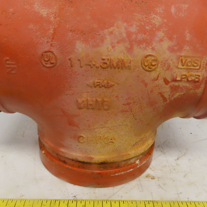 SPF ST1 4" Ductile Iron 4"x4"x4" Tee Fitting Pipe Grooved 114.3mm