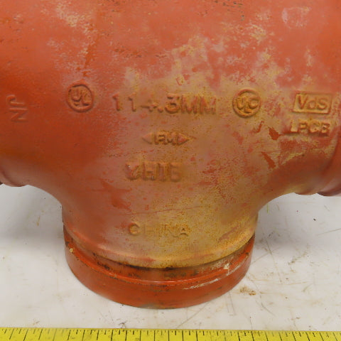 SPF ST1 4" Ductile Iron 4"x4"x4" Tee Fitting Pipe Grooved 114.3mm