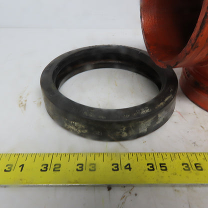 SPF ST1 4" Ductile Iron 4"x4" 90° Fitting Pipe Grooved W/2 Coupling Clamps