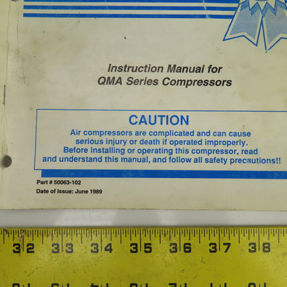Quincy Instruction Manual For QMA Series Compressors