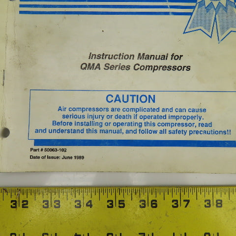 Quincy Instruction Manual For QMA Series Compressors