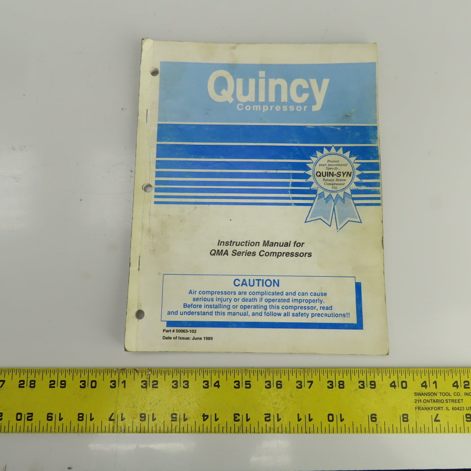 Quincy Instruction Manual For QMA Series Compressors