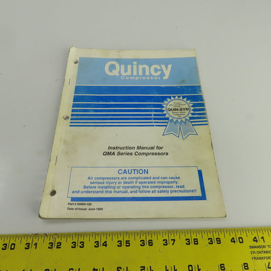 Quincy Instruction Manual For QMA Series Compressors