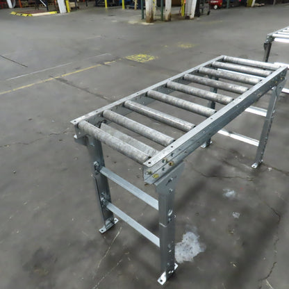 60" (5') OAL Steel Gravity Roller Conveyor 21" W 17-3/4" BF 6" Centers 1.9" OD