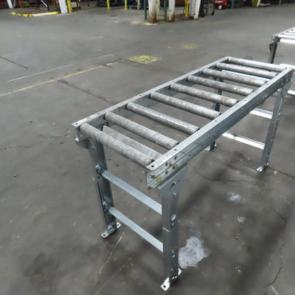 60" (5') OAL Steel Gravity Roller Conveyor 21" W 17-3/4" BF 6" Centers 1.9" OD